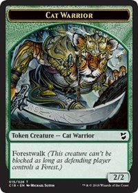 Cat Warrior // Elemental Double-sided Token [Commander 2018 Tokens] | Devastation Store