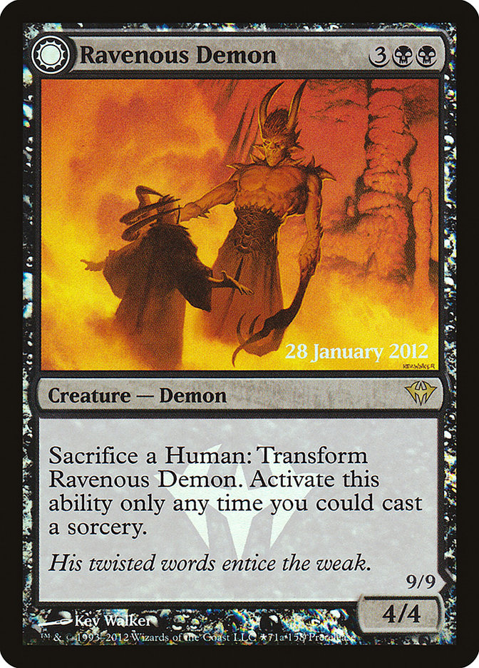 Ravenous Demon // Archdemon of Greed  [Dark Ascension Prerelease Promos] | Devastation Store