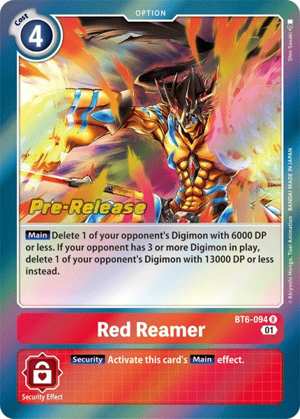 Red Reamer [BT6-094] [Double Diamond Pre-Release Cards] | Devastation Store