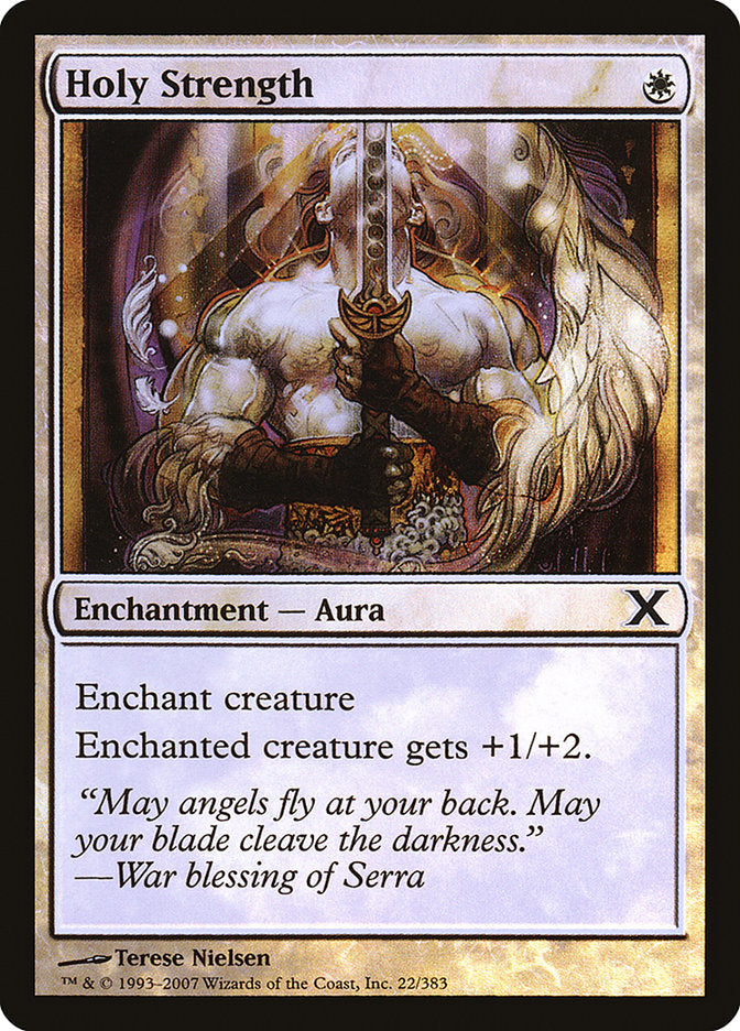 Holy Strength (Premium Foil) [Tenth Edition] | Devastation Store