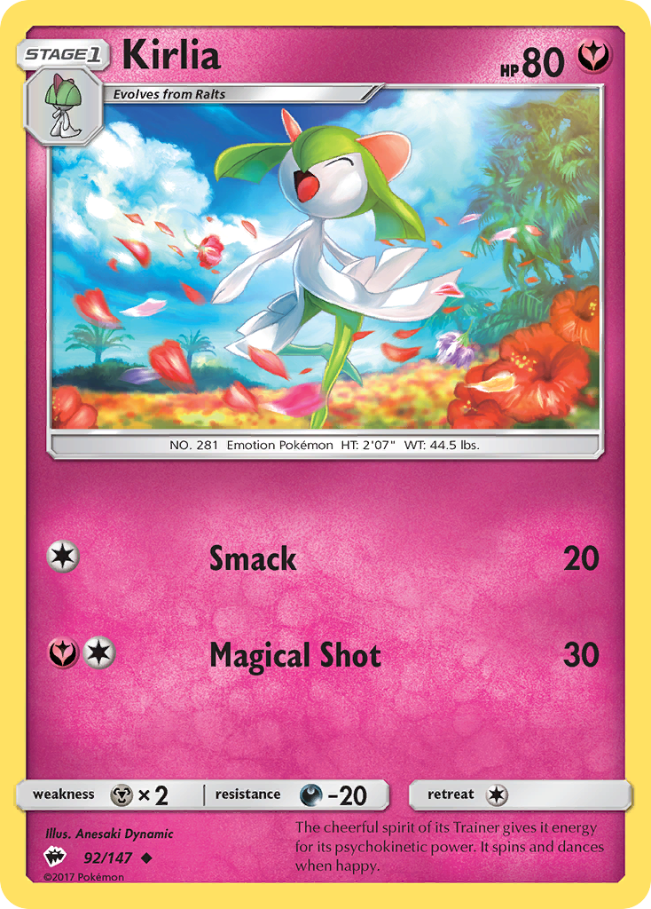 Kirlia (92/147) [Sun & Moon: Burning Shadows] | Devastation Store