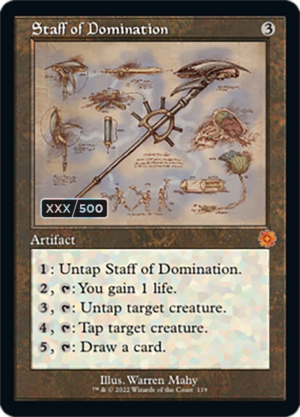 Staff of Domination (Retro Schematic) (Serial Numbered) [The Brothers' War Retro Artifacts] | Devastation Store