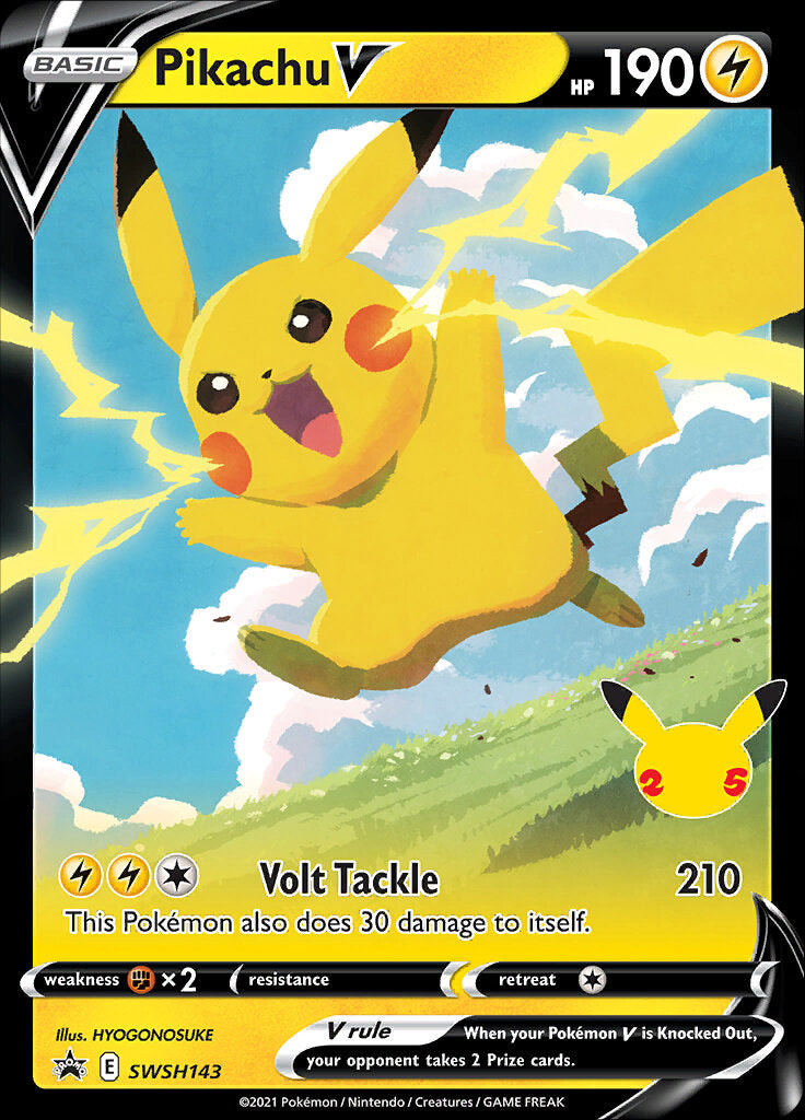 Pikachu V (SWSH143) (Celebrations) [Sword & Shield: Black Star Promos] | Devastation Store