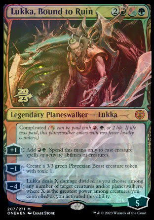 Lukka, Bound to Ruin [Phyrexia: All Will Be One Prerelease Promos] | Devastation Store