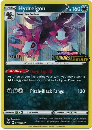 Hydreigon (SWSH037) (Staff Prerelease Promo) [Sword & Shield: Black Star Promos] | Devastation Store