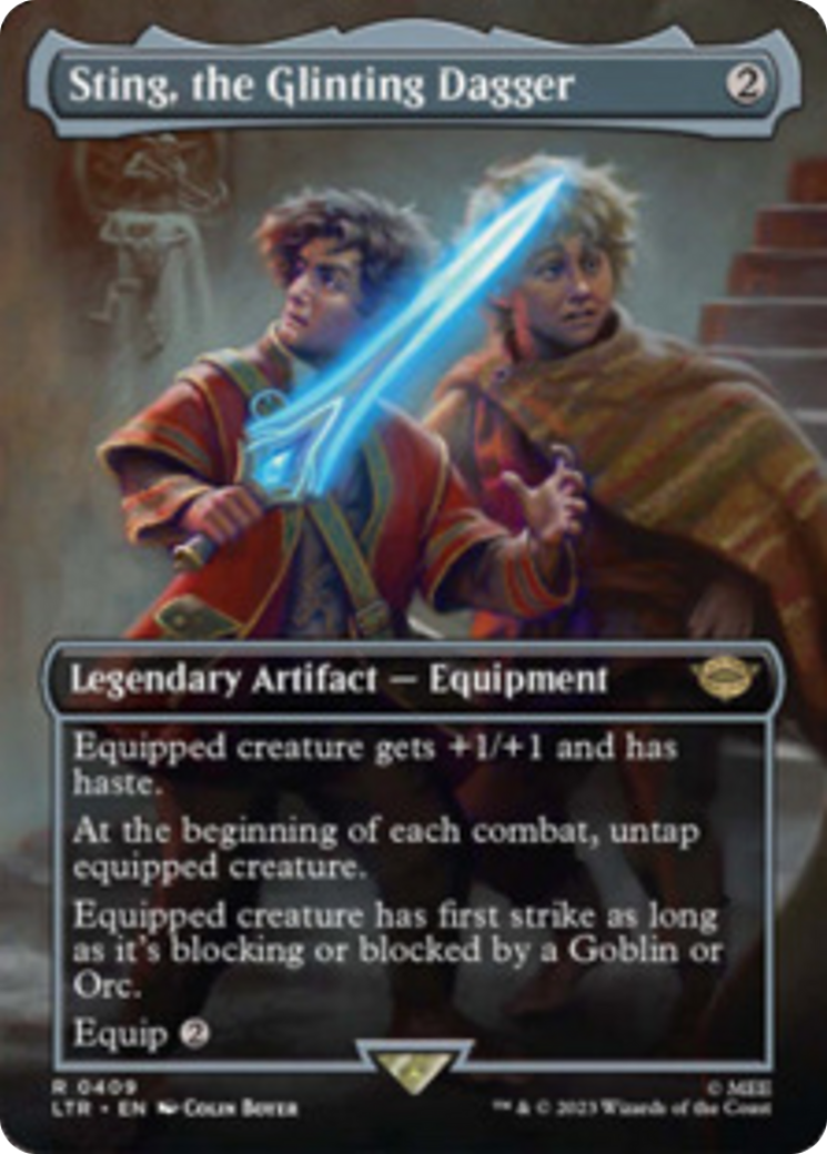 Sting, the Glinting Dagger (Borderless Alternate Art) [The Lord of the Rings: Tales of Middle-Earth] | Devastation Store