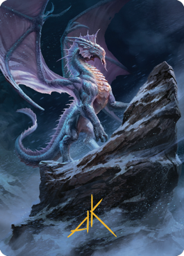 Ancient Silver Dragon Art Card (06) (Gold-Stamped Signature) [Commander Legends: Battle for Baldur's Gate Art Series] | Devastation Store