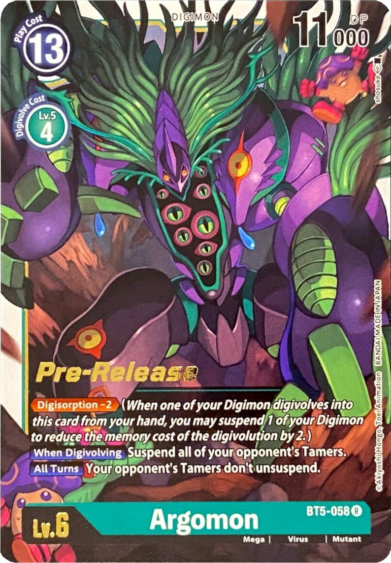 Argomon [BT5-058] [Battle of Omni Pre-Release Promos] | Devastation Store