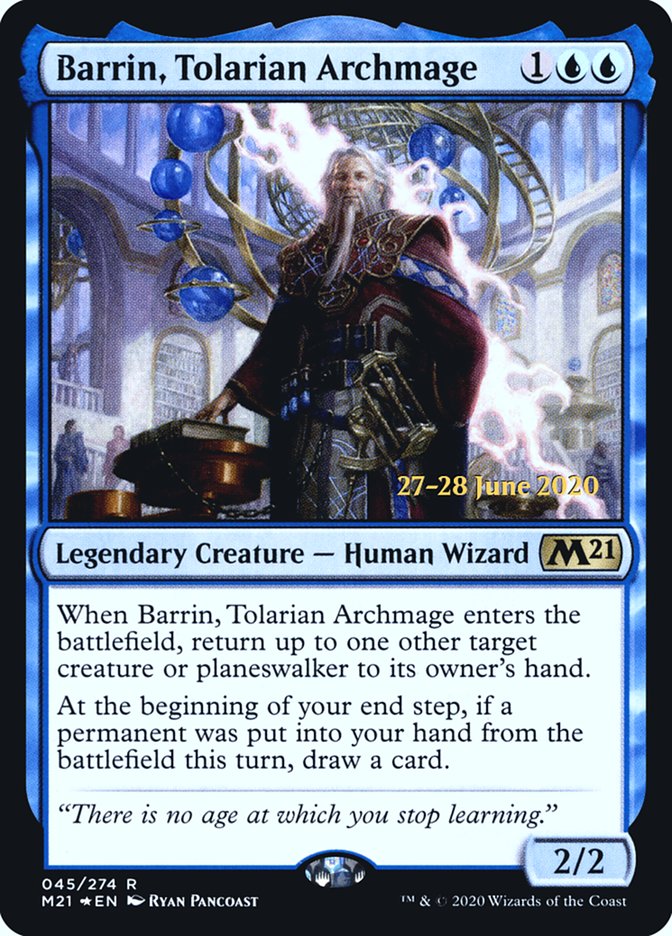 Barrin, Tolarian Archmage  [Core Set 2021 Prerelease Promos] | Devastation Store