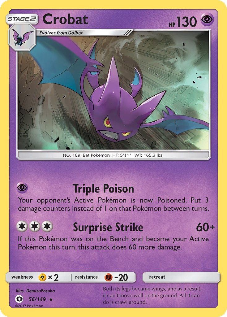 Crobat (56/149) (Prerelease Kit Exclusive) (Theme Deck Exclusive) [Sun & Moon: Base Set] | Devastation Store