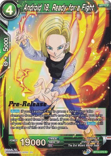 Android 18, Ready for a Fight (BT14-070) [Cross Spirits Prerelease Promos] | Devastation Store