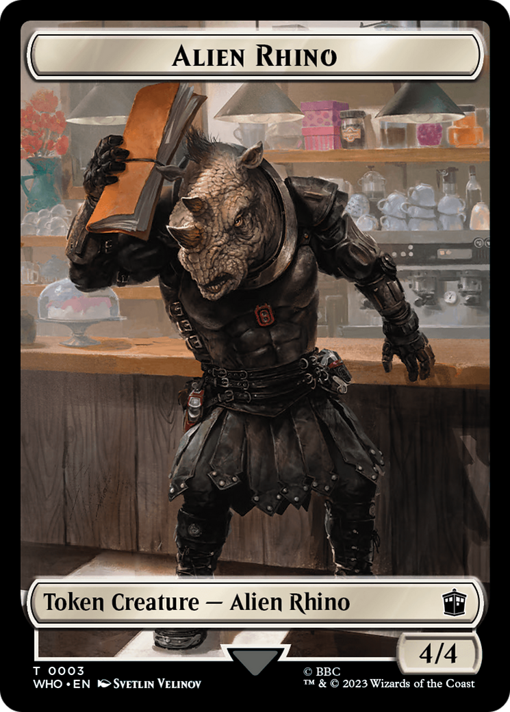 Alien Rhino // Alien Warrior Double-Sided Token [Doctor Who Tokens] | Devastation Store