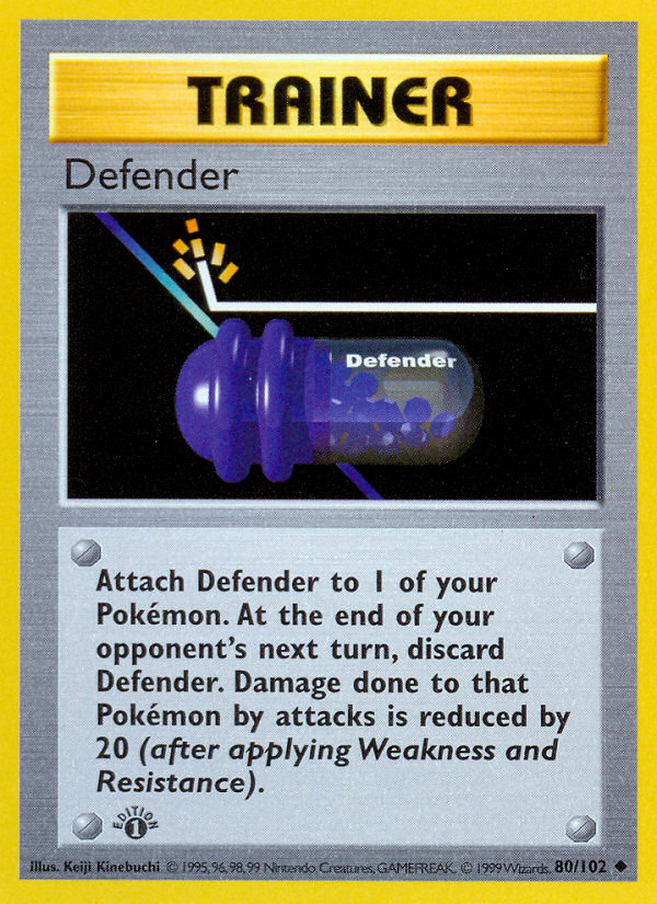 Defender (80/102) (Shadowless) [Base Set 1st Edition] | Devastation Store