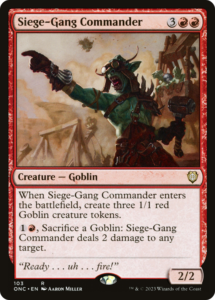 Siege-Gang Commander [Phyrexia: All Will Be One Commander] | Devastation Store