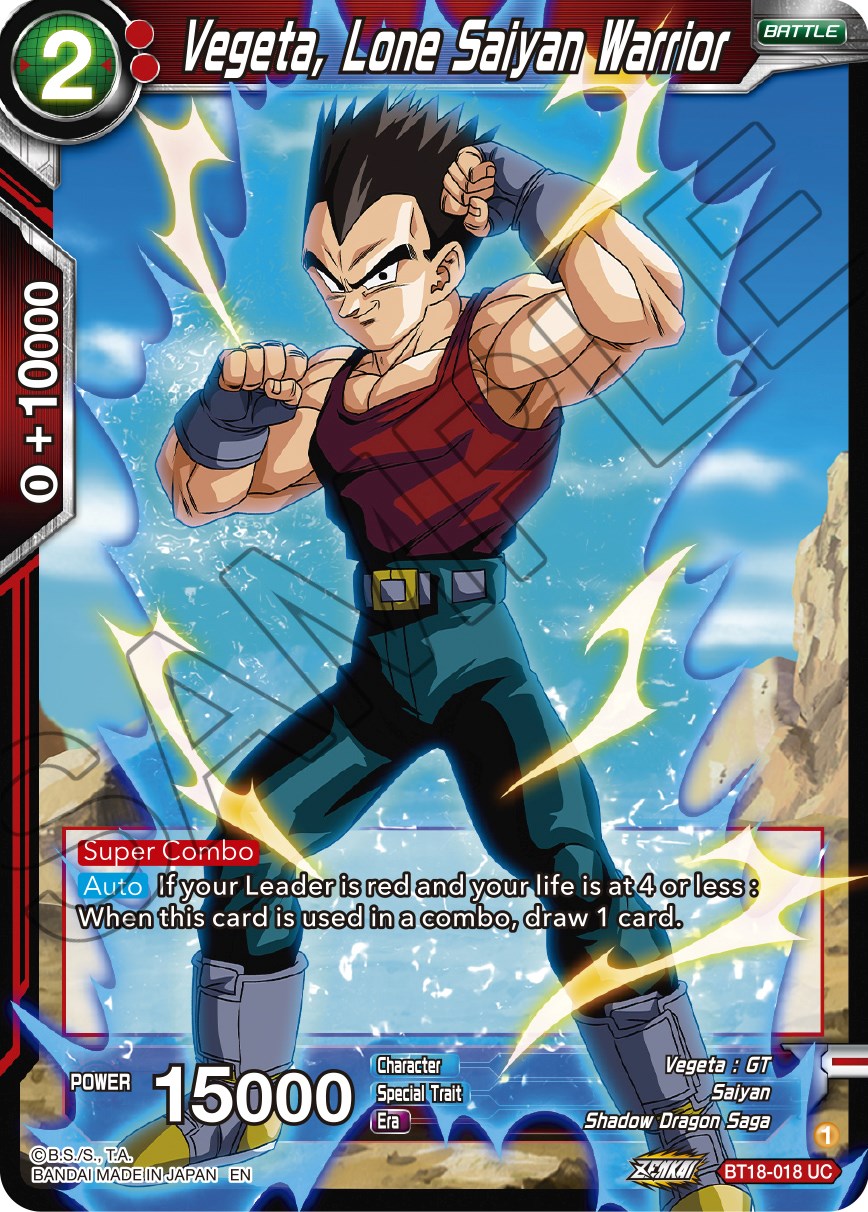 Vegeta, Lone Saiyan Warrior (BT18-018) [Dawn of the Z-Legends] | Devastation Store