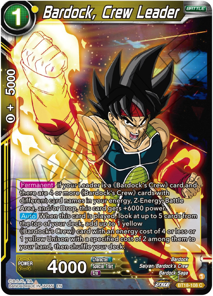 Bardock, Crew Leader (BT18-108) [Dawn of the Z-Legends] | Devastation Store