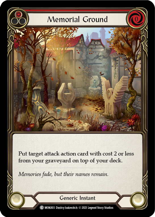 Memorial Ground (Red) (Rainbow Foil) [MON303-RF] 1st Edition Rainbow Foil - Devastation Store | Devastation Store