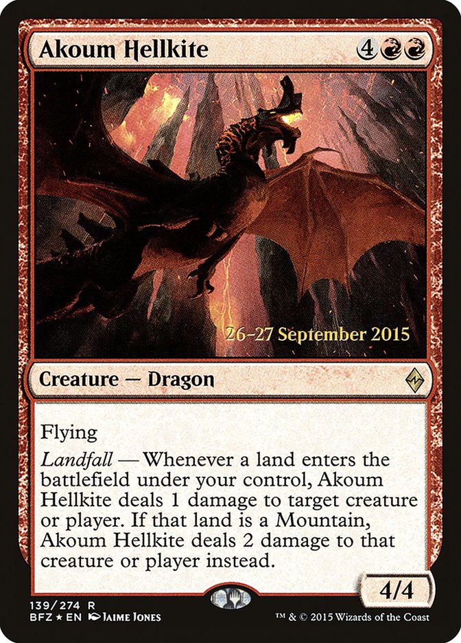 Akoum Hellkite  [Battle for Zendikar Prerelease Promos] | Devastation Store