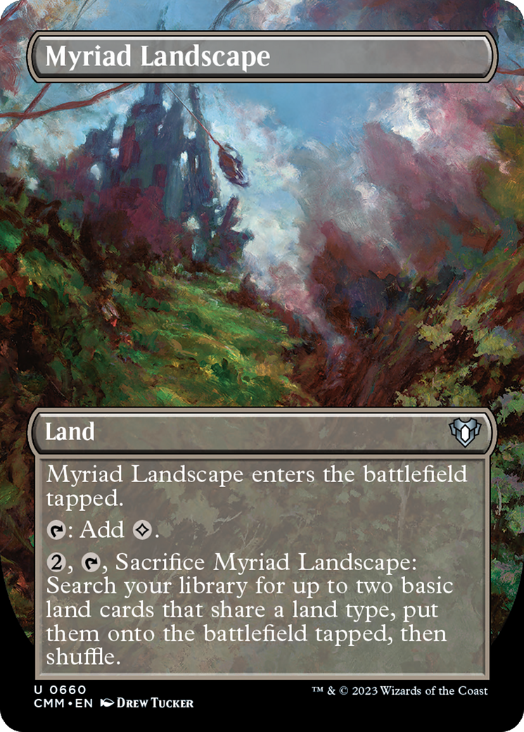 Myriad Landscape (Borderless Alternate Art) [Commander Masters] | Devastation Store