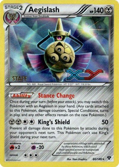 Aegislash (86/146) (Staff Prerelease Promo) [XY: Black Star Promos] | Devastation Store