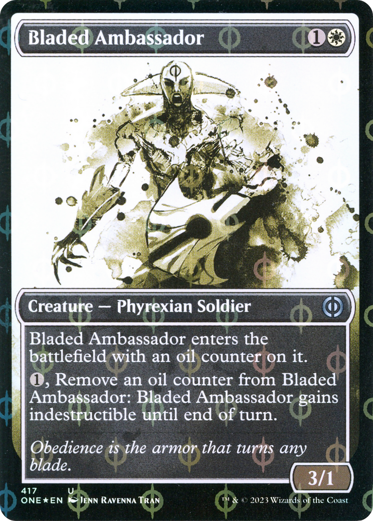 Bladed Ambassador (Showcase Ichor Step-and-Compleat Foil) [Phyrexia: All Will Be One] | Devastation Store