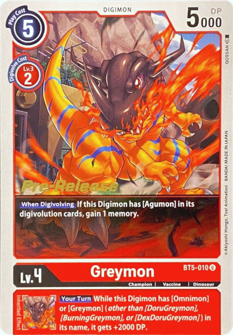 Greymon [BT5-010] [Battle of Omni Pre-Release Promos] | Devastation Store