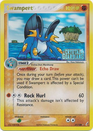 Swampert (27/100) (Stamped) [EX: Crystal Guardians] | Devastation Store