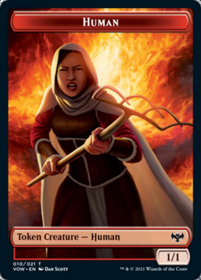 Wolf (011) // Human (010) Double-sided Token [Innistrad: Crimson Vow Tokens] | Devastation Store