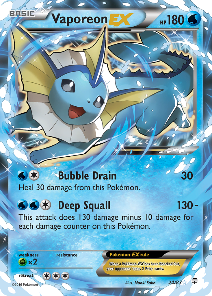 Vaporeon EX (24/83) [XY: Generations] | Devastation Store