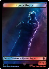 Human Rogue // Dinosaur Double-Sided Token (Surge Foil) [Doctor Who Tokens] | Devastation Store