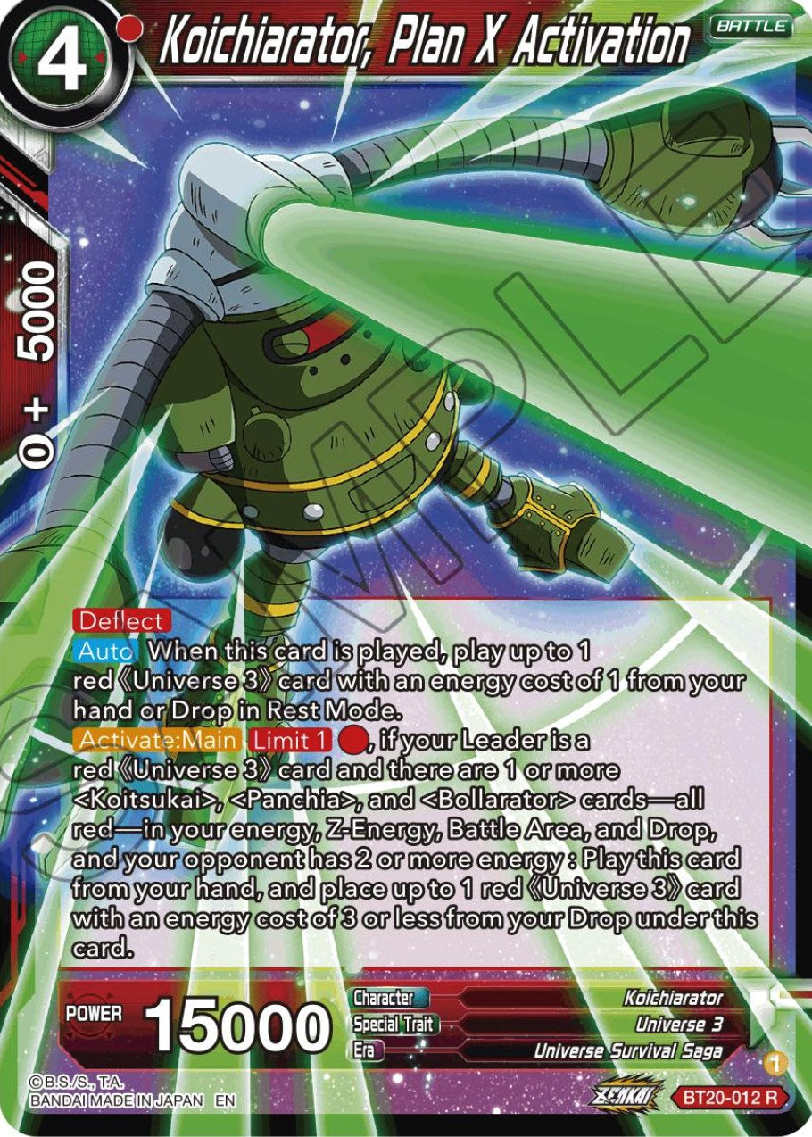 Koichiarator, Plan X Activation (BT20-012) [Power Absorbed] | Devastation Store
