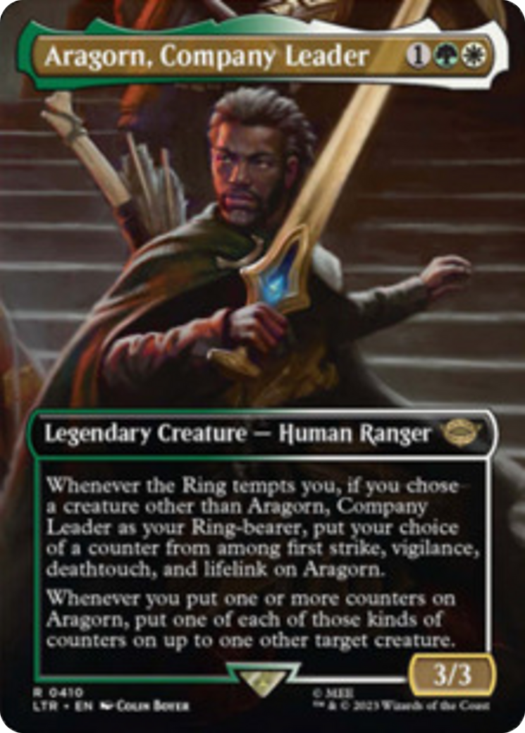Aragorn, Company Leader (Borderless Alternate Art) [The Lord of the Rings: Tales of Middle-Earth] | Devastation Store