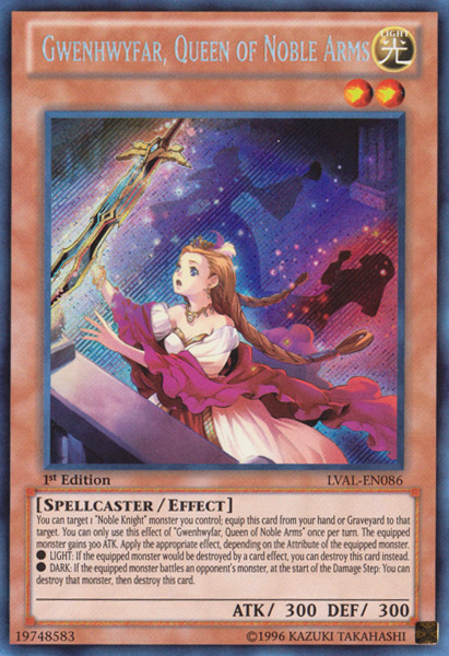 Gwenhwyfar, Queen of Noble Arms [LVAL-EN086] Secret Rare | Devastation Store
