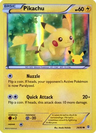 Pikachu (26/83) (20th Anniversary) [XY: Generations] | Devastation Store