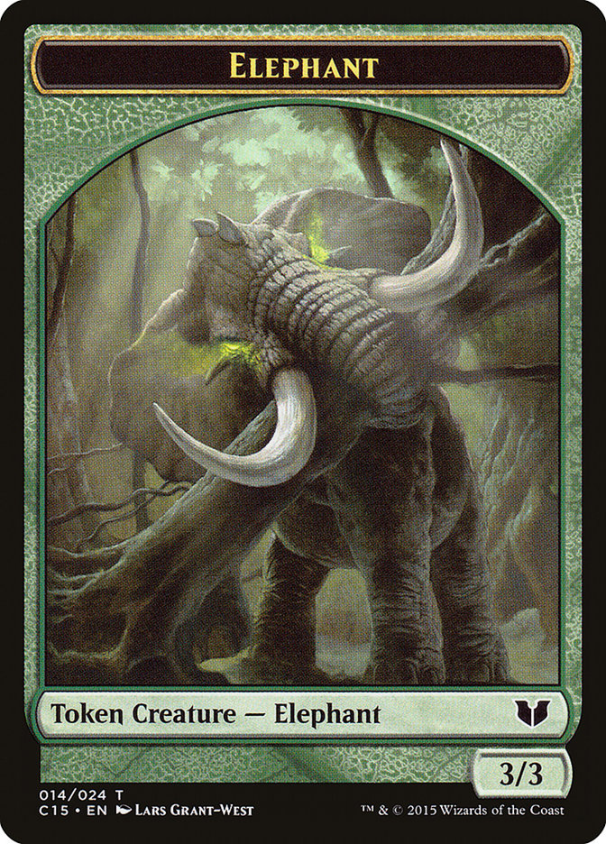 Elephant // Saproling Double-Sided Token [Commander 2015 Tokens] | Devastation Store