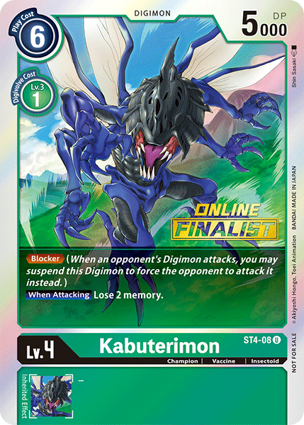 Kabuterimon [ST4-08] (Online Finalist) [Starter Deck: Giga Green Promos] | Devastation Store