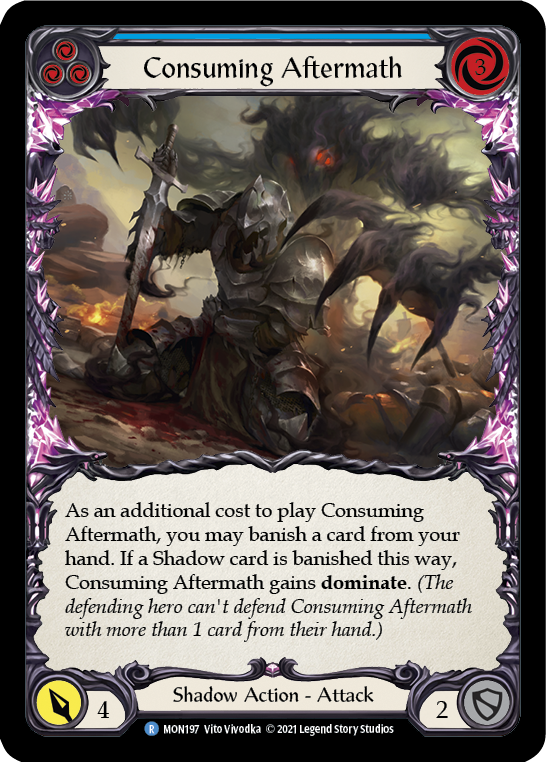 Consuming Aftermath (Blue) (Rainbow Foil) [MON197-RF] 1st Edition Rainbow Foil - Devastation Store | Devastation Store