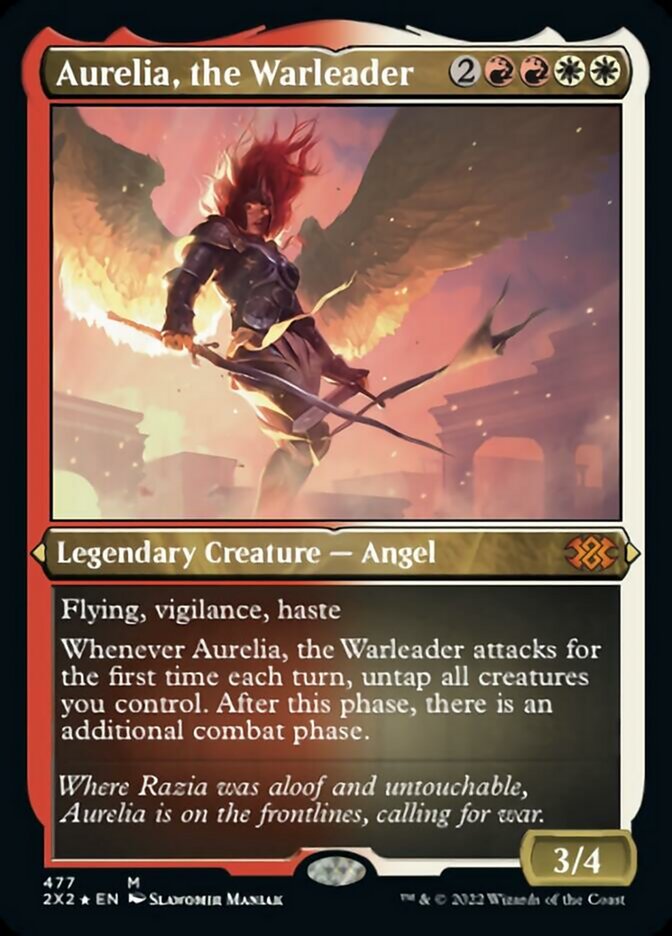 Aurelia, the Warleader (Foil Etched) [Double Masters 2022] | Devastation Store