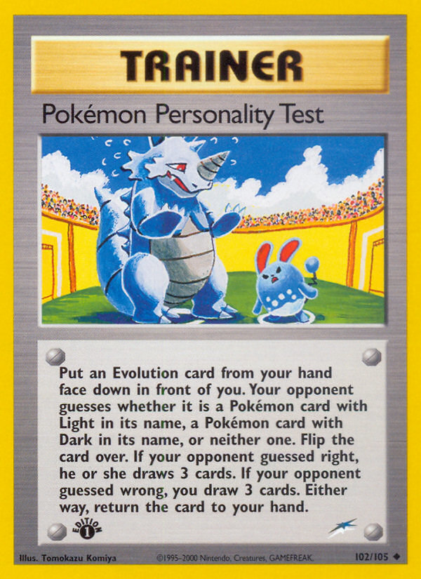 Pokemon Personality Test (102/105) [Neo Destiny 1st Edition] | Devastation Store