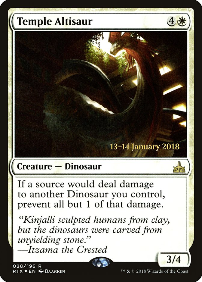 Temple Altisaur [Rivals of Ixalan Prerelease Promos] | Devastation Store