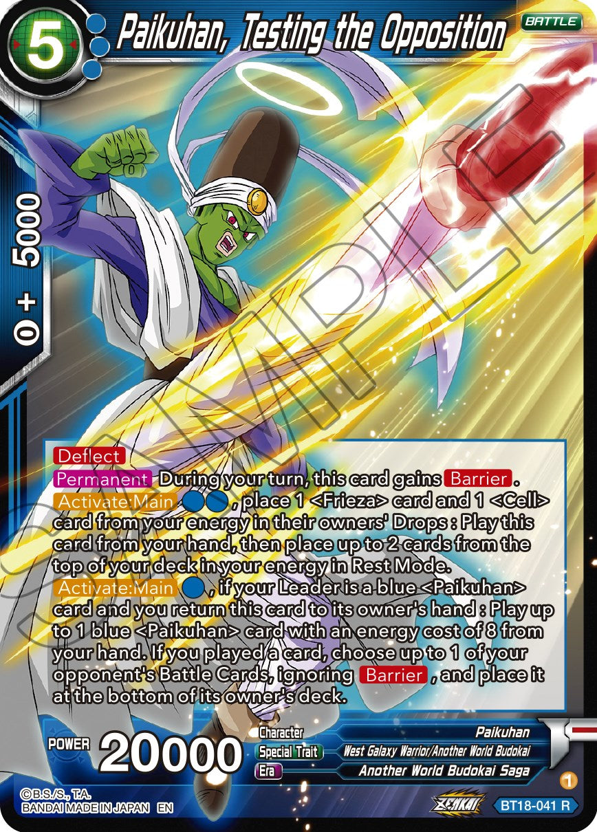 Paikuhan, Testing the Opposition (BT18-041) [Dawn of the Z-Legends] | Devastation Store