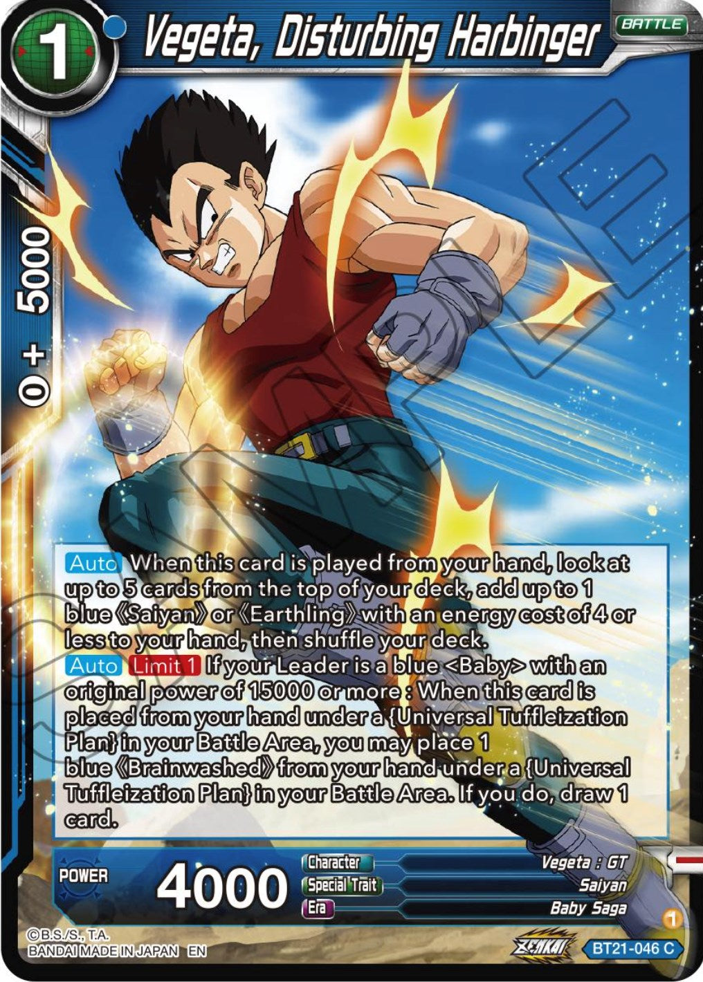 Vegeta, Disturbing Harbinger (BT21-046) [Wild Resurgence] | Devastation Store