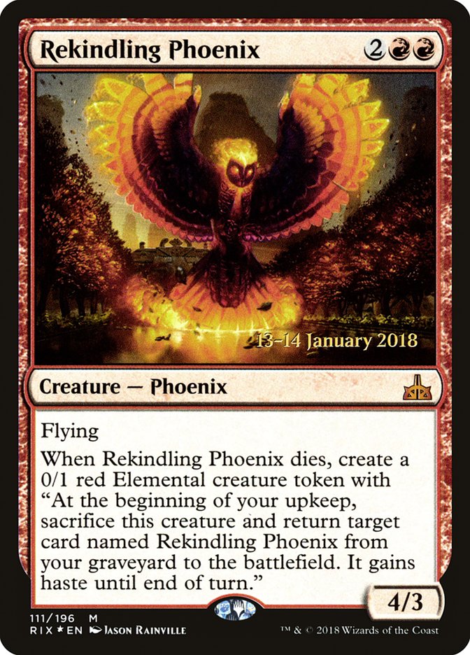 Rekindling Phoenix [Rivals of Ixalan Prerelease Promos] - Devastation Store | Devastation Store