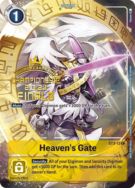 Heaven's Gate [ST3-13] (2021 Championship Finals Tamer's Evolution Pack) [Starter Deck: Heaven's Yellow Promos] | Devastation Store