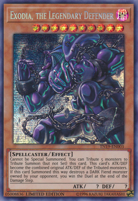 Exodia, the Legendary Defender [TN19-EN003] Prismatic Secret Rare | Devastation Store