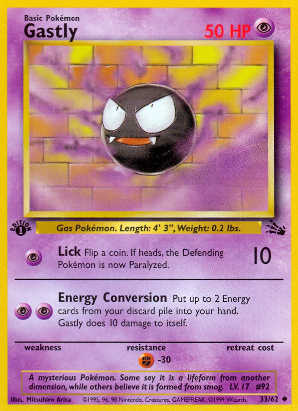 Gastly (33/62) [Fossil 1st Edition] | Devastation Store