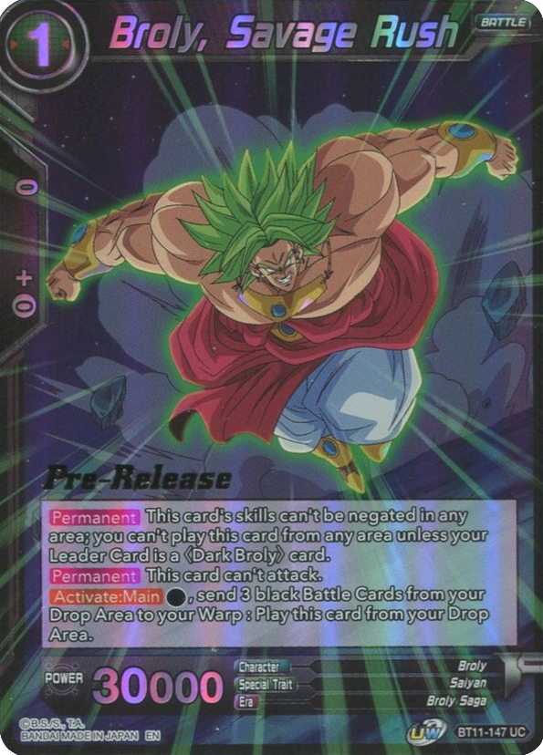 Broly, Savage Rush (BT11-147) [Vermilion Bloodline Prerelease Promos] | Devastation Store