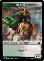 Elf Knight // Angel (0003) Double-Sided Token [Ravnica Remastered Tokens] | Devastation Store