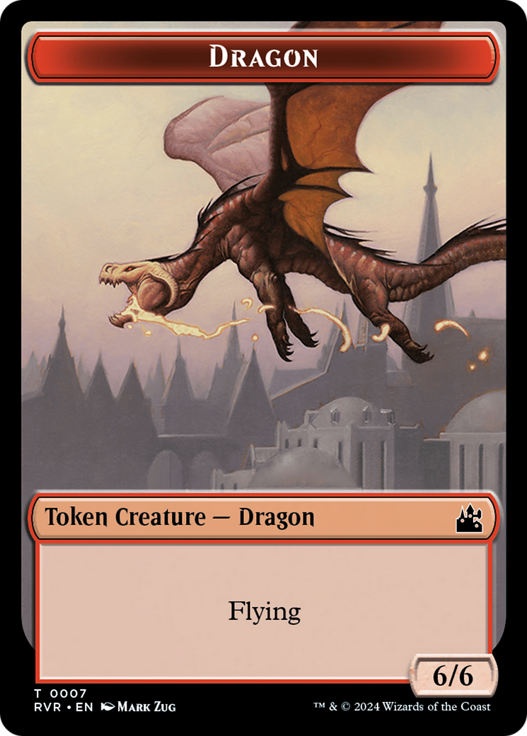 Saproling // Dragon Double-Sided Token [Ravnica Remastered Tokens] | Devastation Store