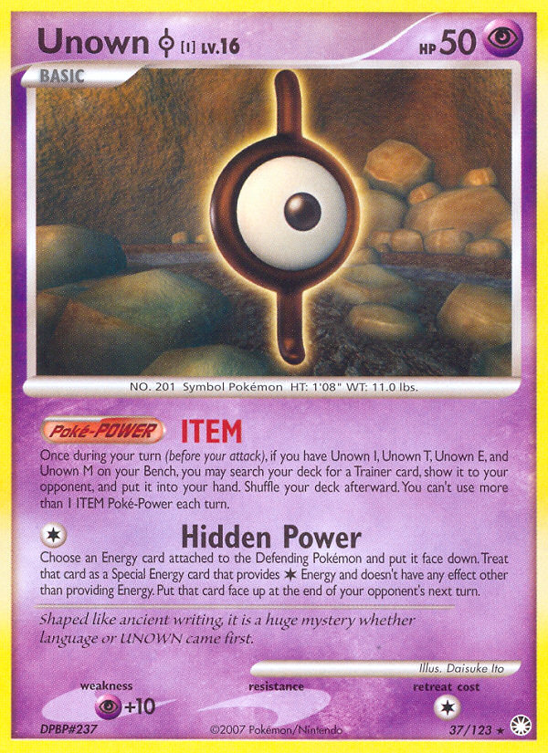 Unown I (37/123) [Diamond & Pearl: Mysterious Treasures] | Devastation Store